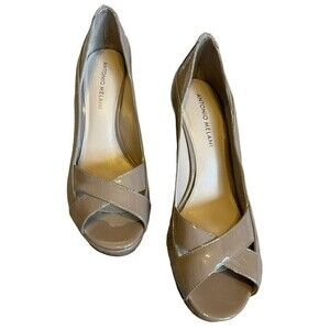 Antonio Melani Womens Heels Peep Toe Shoes Pumps Beige Nude Cream Breese Size 8M